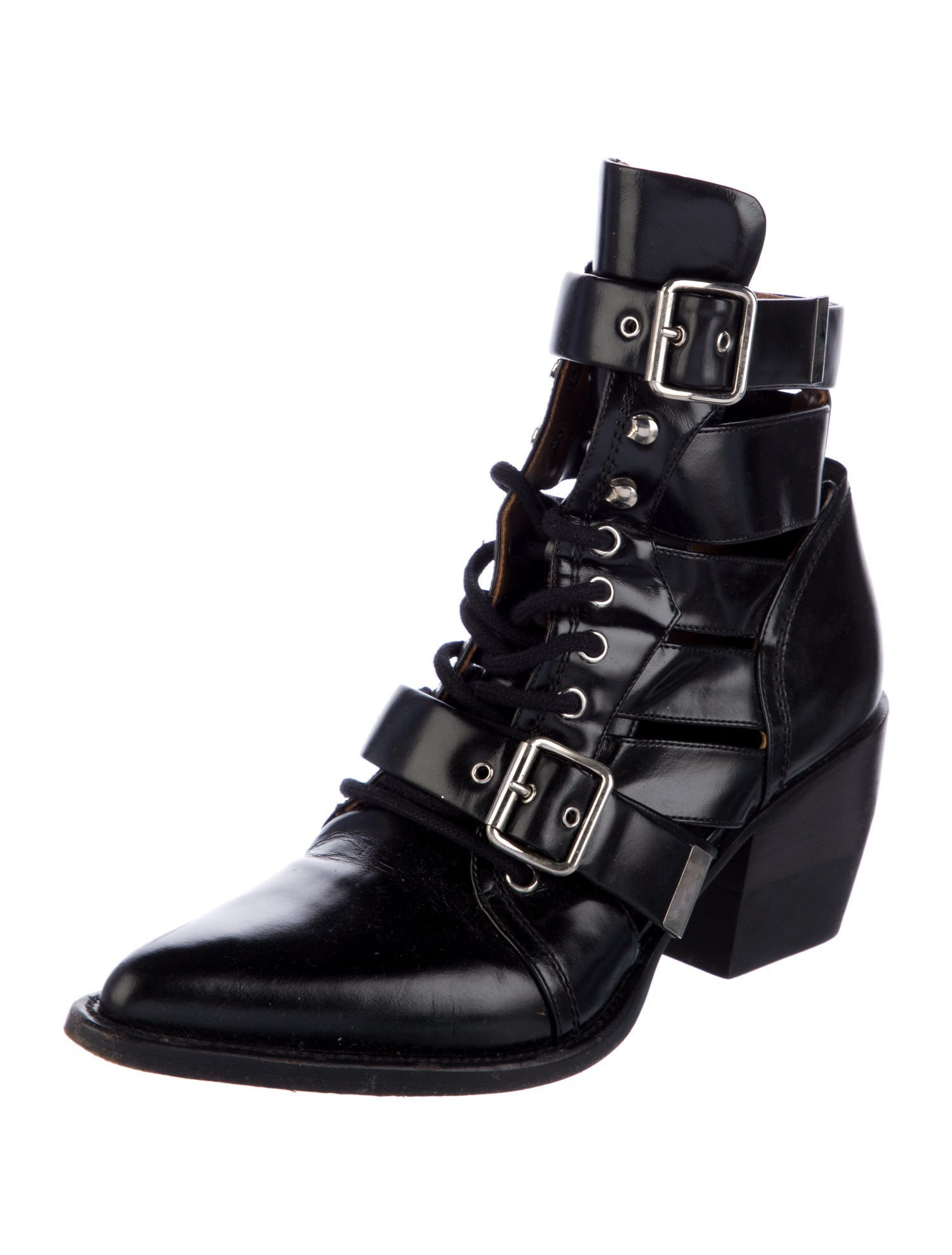 Chloé Leather Lace-Up Boots